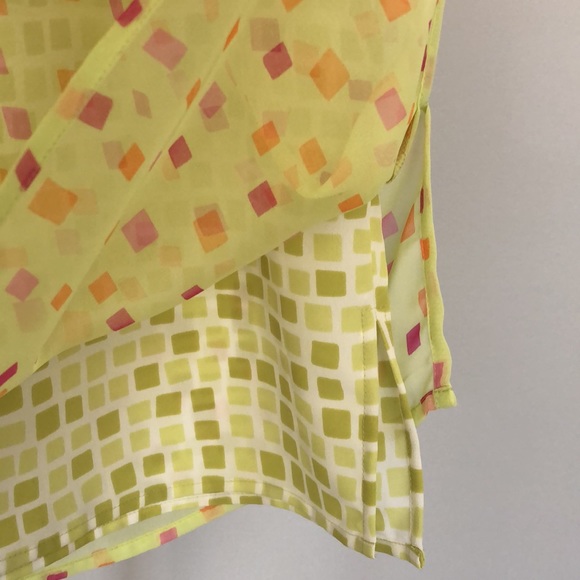 Apostrophe Petite Size 8P Skirt Green with Squares of Orange, Pinks and Green - Picture 4 of 8